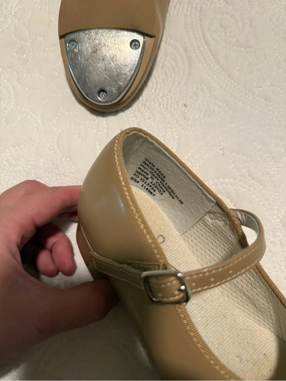 Revolution Mary Jane Dance Tap Kids Shoes in Nude Tan style 826